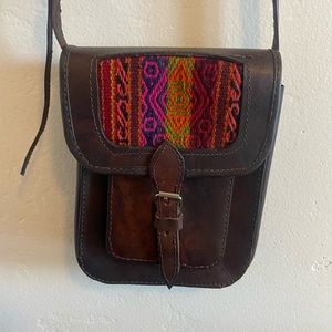 Dark Leather Purse from Cusco Peru